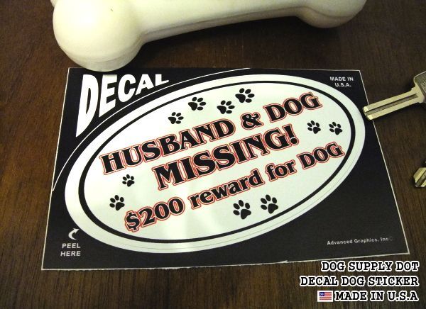 DECALステッカー：HUSBAND & DOG MISSING!