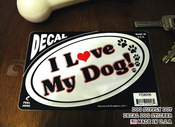 DECALステッカー：I L♥ve My Dog!