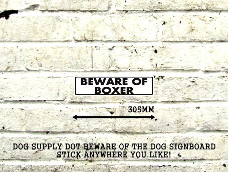BEWARE OF BOXER アルミ製スモールサインボード：ボクサー犬